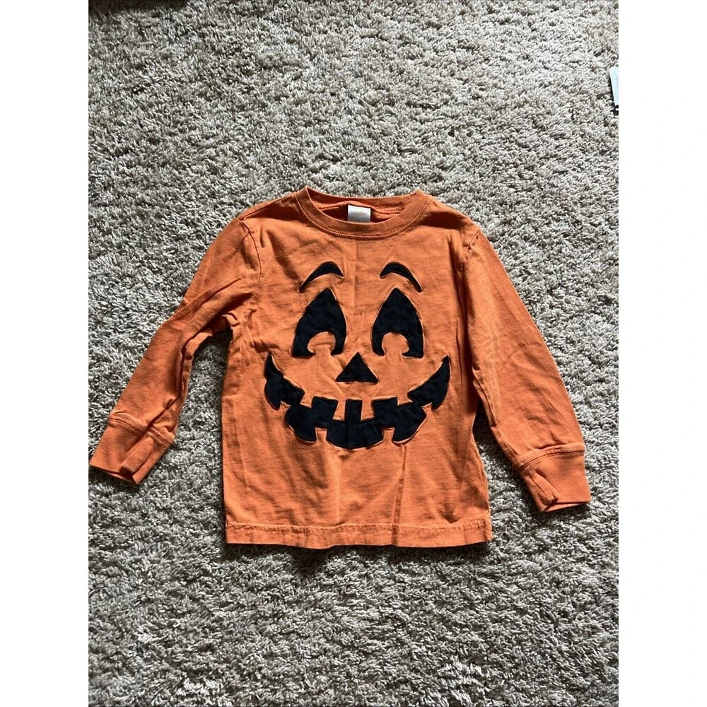 Gymboree Halloween Shirt Size 4 Orange Pumpkin Kids